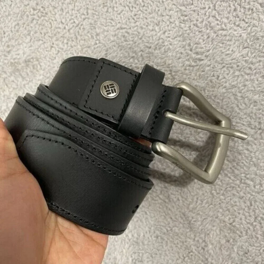 NEW Columbia Men's Leather Belt L Fits Pant Size 36-38 Black